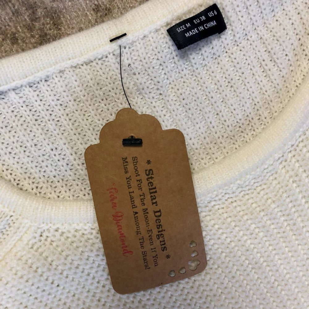 Stellar Designs White Ribbed Knit Sweater🍂💛 - Picture 9 of 9